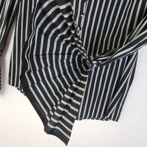 L'Academie The Felix Blouse Striped Bell Cuffs Victorian Modern size S Goth Boho - Picture 7 of 14